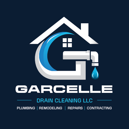 Garcelle Drain Cleaning LLC logo showing a house and a G-shaped pipe